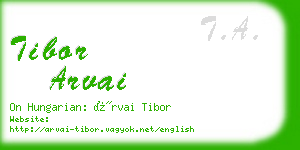 tibor arvai business card